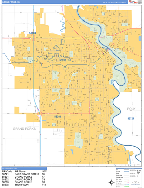 Grand Forks Wall Map